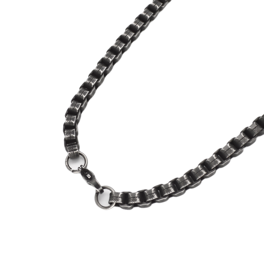 5mm Matte Black Custom Stainless Steel Box Chain Necklace