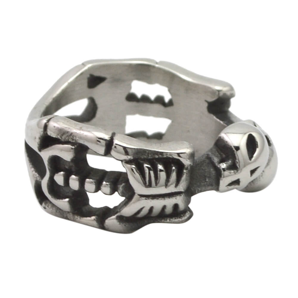 Gothic Stainless Steel Skeleton Skull Ring