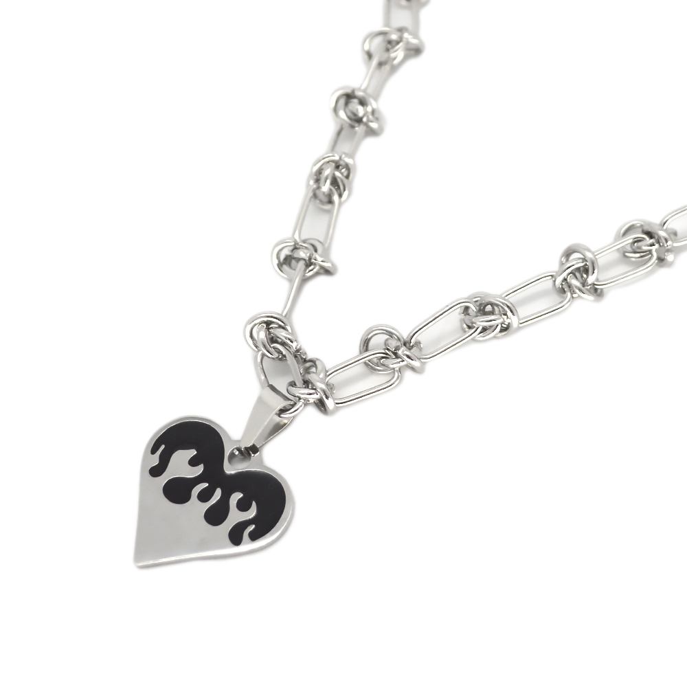 Heart Pendant Necklace Stainless Steel for Women