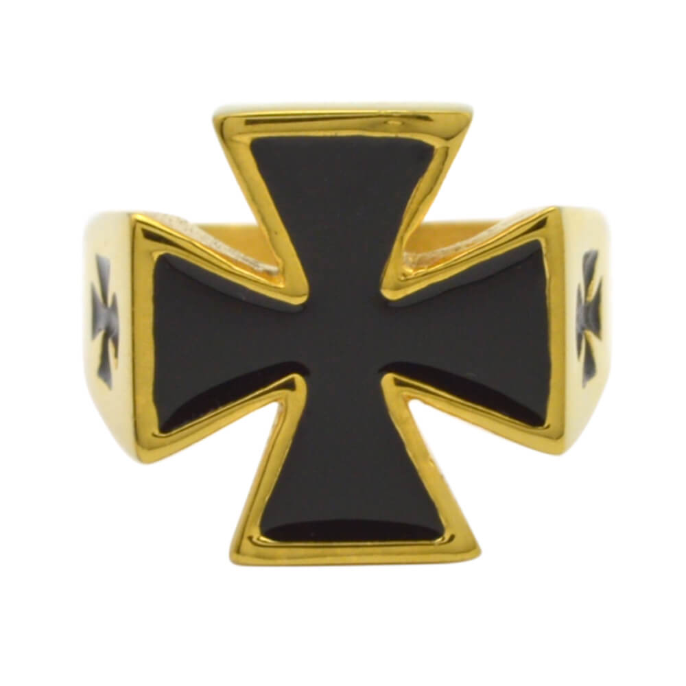 Stainless Steel Biker Maltese Iron Cross Ring